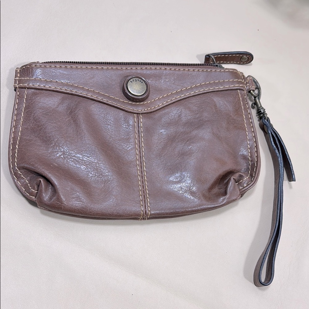 Brown Leather wristlet by axcess Liz Claiborne​​​​